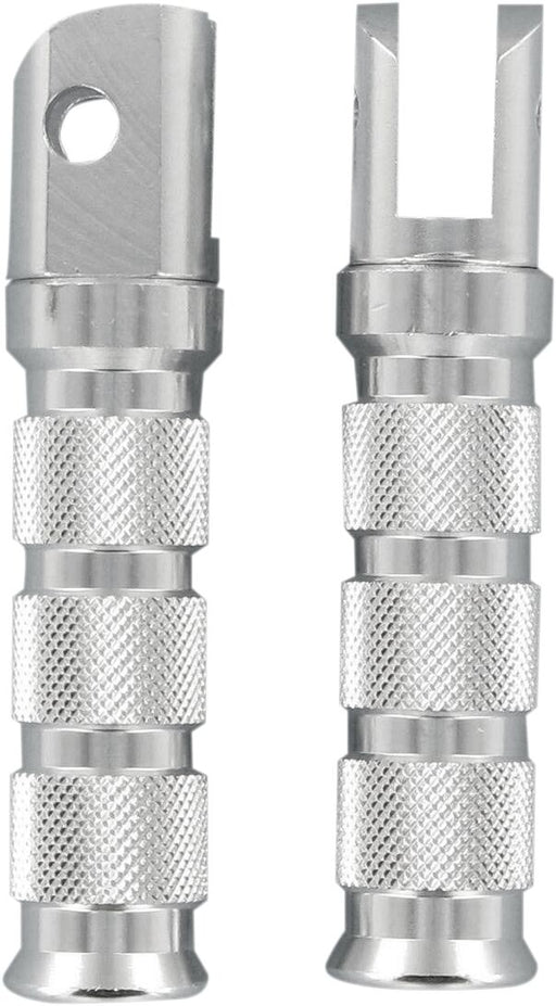 EMGO Anodised-Aluminium Foot Pegs for Sportbikes - Anodised,  Silver - Fixed - 50-11241