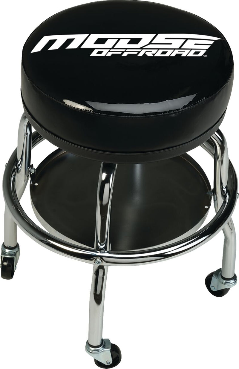 Moose Offroad Hard-parts Mechanic Bar Stool - Black, Chrome, White