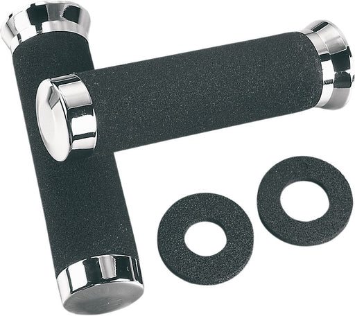 Parts Unlimited Sundance® Grips - Black, Chrome