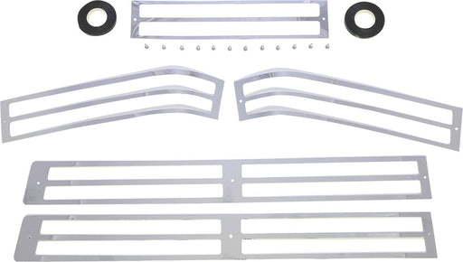 Parts Unlimited Saddlebag Lens Grille Set - Chrome