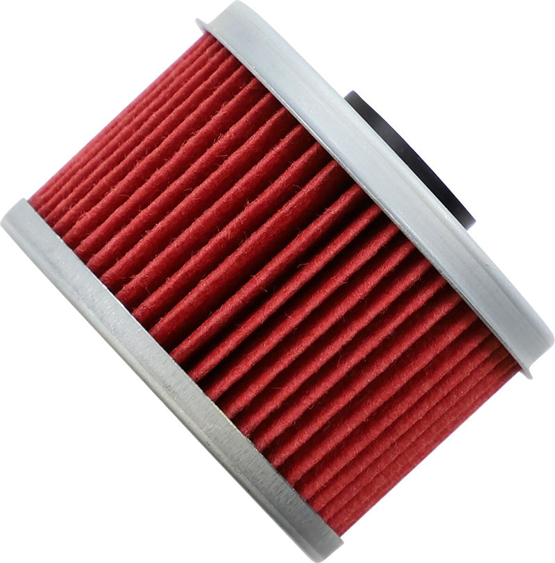 Hiflofiltro Oil Filter - Red, Silver, Cartridge - HF113