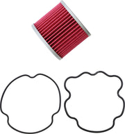 Hiflofiltro Oil Filter - Red, Silver, Cartridge - HF133
