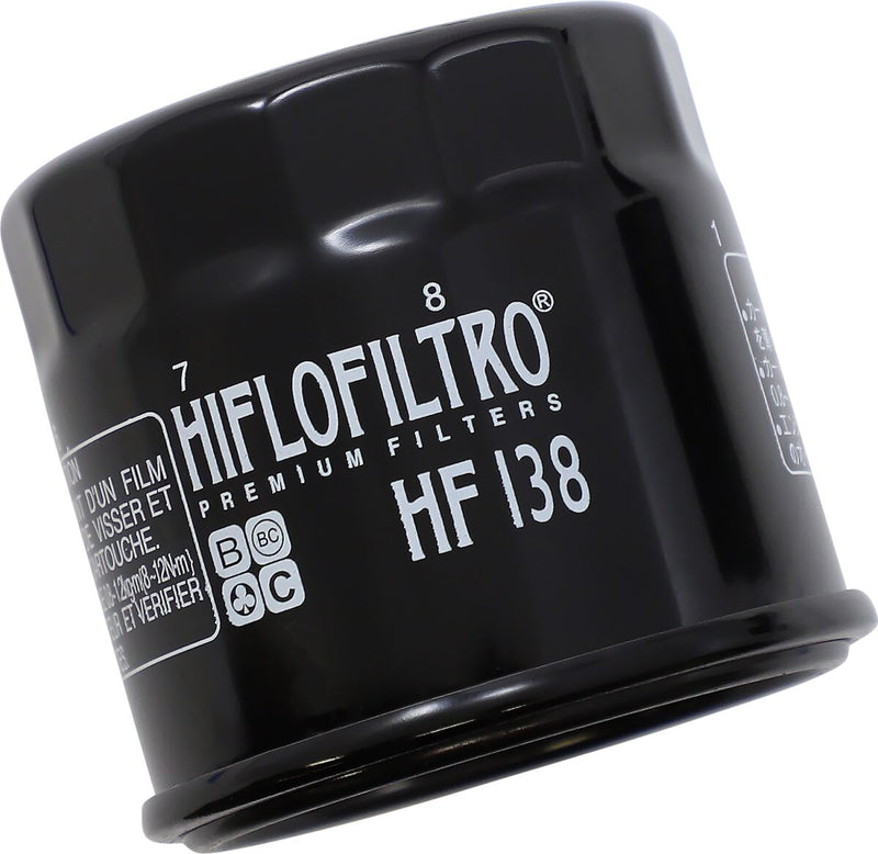 Hiflofiltro Oil Filter - Black, Spin-On - HF138