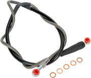 Moose Offroad Hard-parts Stainless Steel Braided Brake Line - Front, Silver - K01-1-028/P-CL