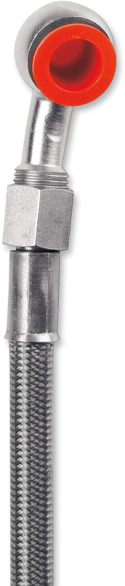 Moose Offroad Hard-parts Stainless Steel Braided Brake Line - Rear, Silver - K01-2-007/P