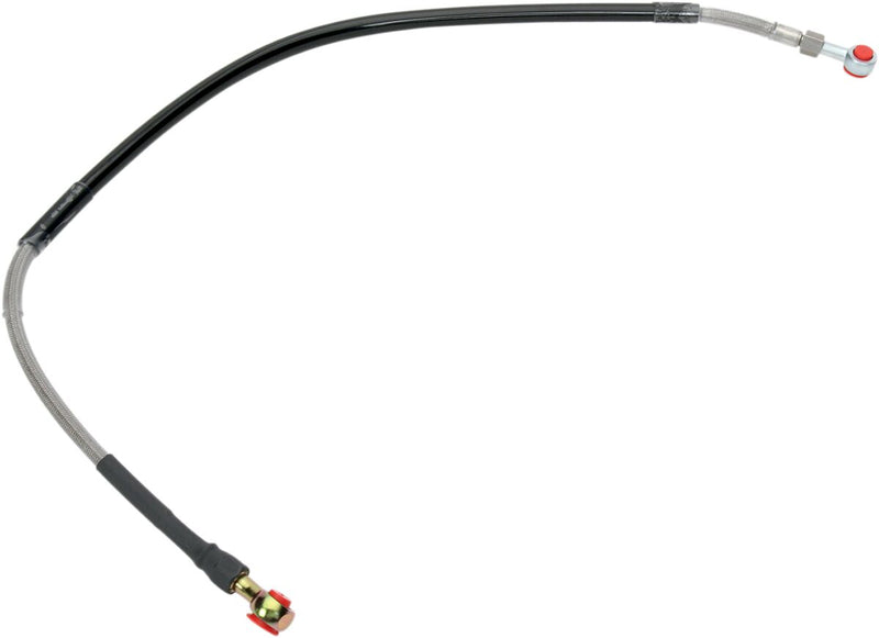 Moose Offroad Hard-parts Stainless Steel Braided Brake Line - Rear, Silver - S01-2-027/P