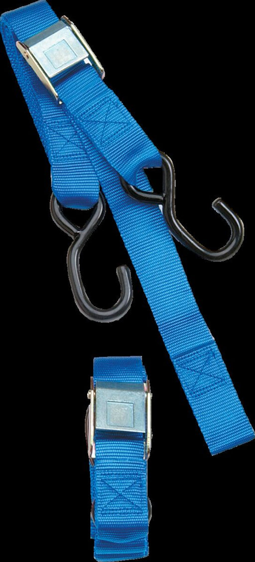 Parts Unlimited 1-1/2" Heavy-Duty Cam Buckle Tie-Downs with Built-In Assist - Blue