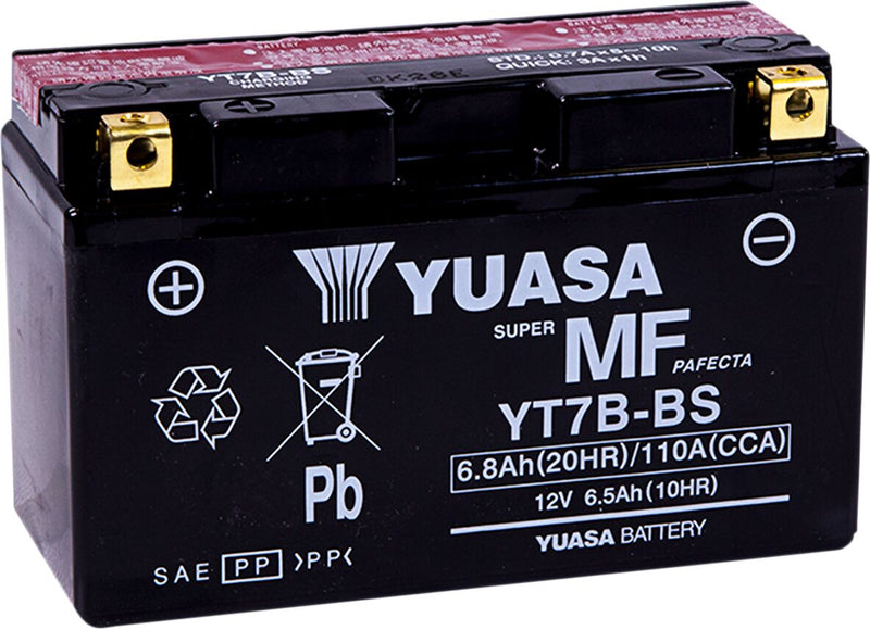 Yuasa AGM Maintenance-Free Battery - YTX - Black - AGM Maintenance Free - YT7B-BS(CP)