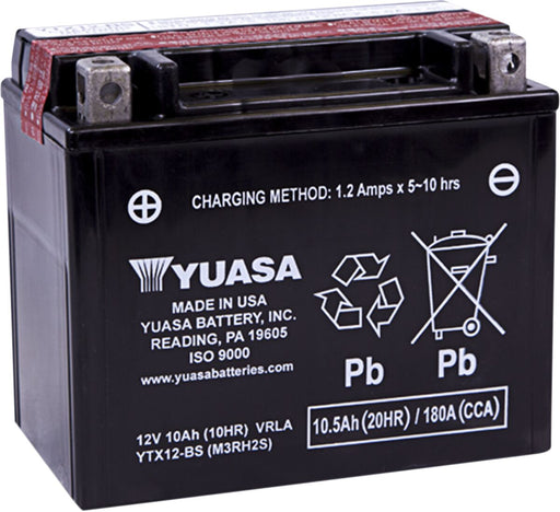 Yuasa AGM Maintenance-Free Battery - YTX - Black - AGM Maintenance Free - YTX12-BS(CP)
