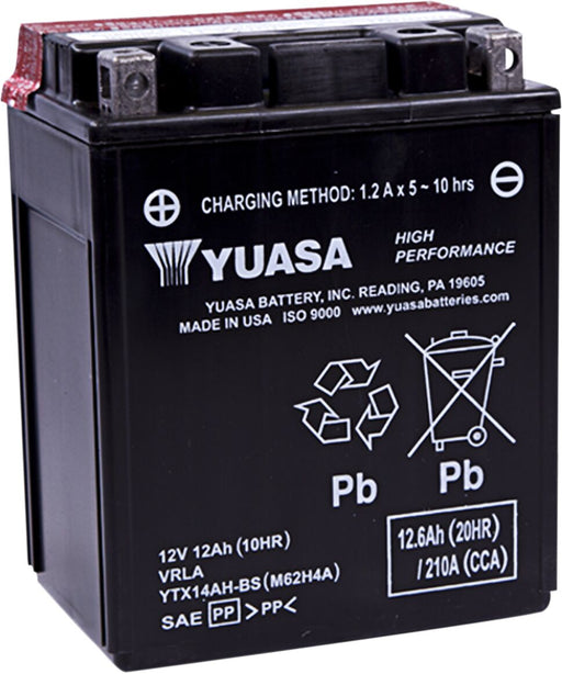 Yuasa High Performance AGM Maintenance-Free Battery - YTX - AGM Maintenance Free - YTX14AH-BS(CP)