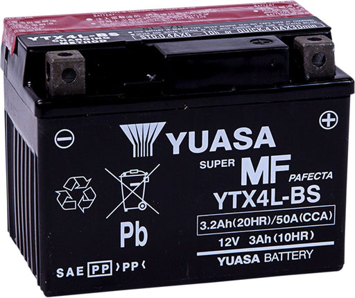 Yuasa AGM Maintenance-Free Battery - YTX - Black - AGM Maintenance Free - YTX4L-BS(CP)