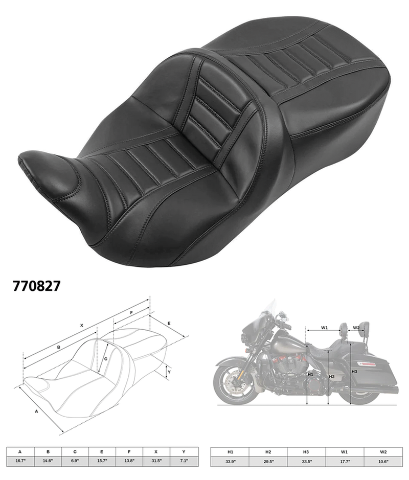 2-Up Pleated 2 Seat Black FLH/T09-20
