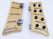 Slasher billet aluminium driver floorboards, bronze, pair