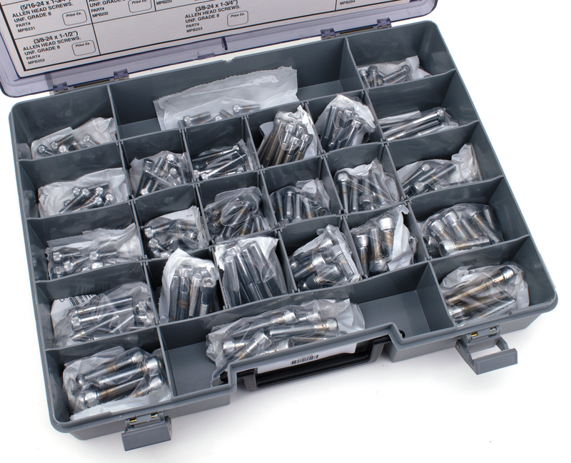 Midwest Acorn Nut Company Ass. tray allen head screws chrome UNF