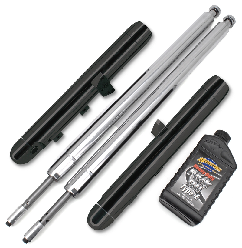 Zodiac (Made in Europe) Naked Blk Bubba fork legs 4" over stk FL