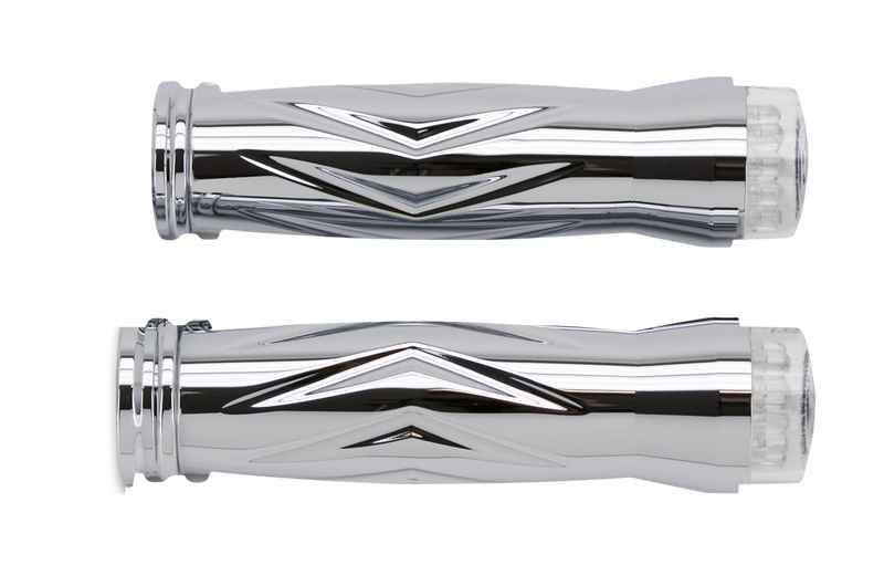 RBS Custom Parts RBS Twister gripset chrome w/LED turnsig