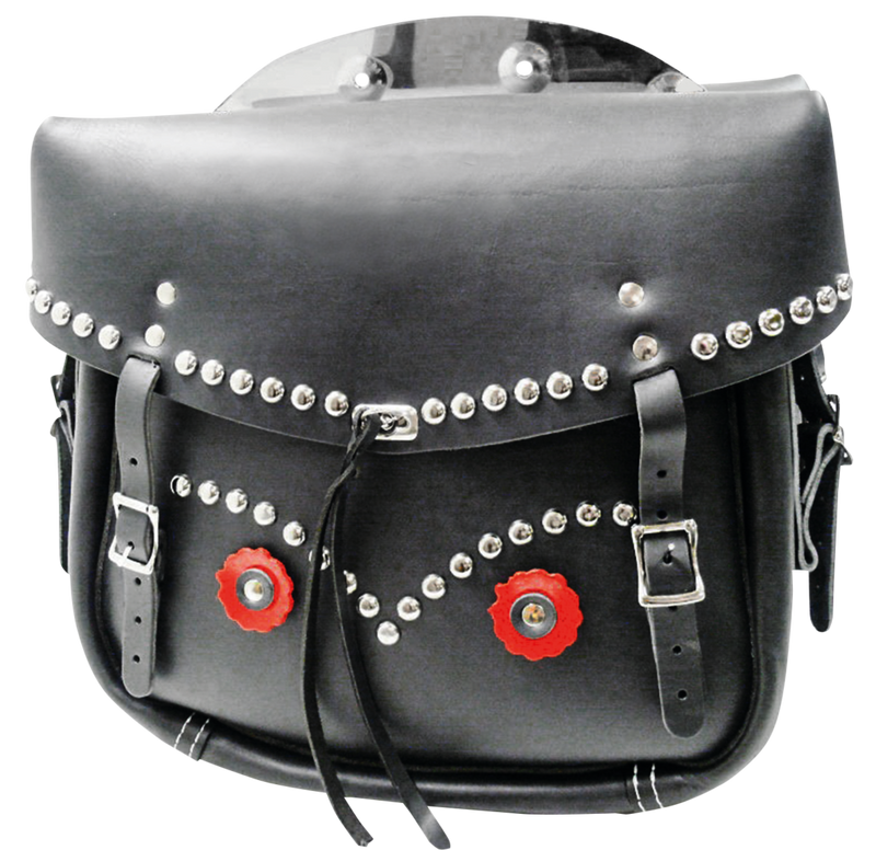 Samwel Supplies Black Studded Saddlebags HD43-47 — Pack of 2