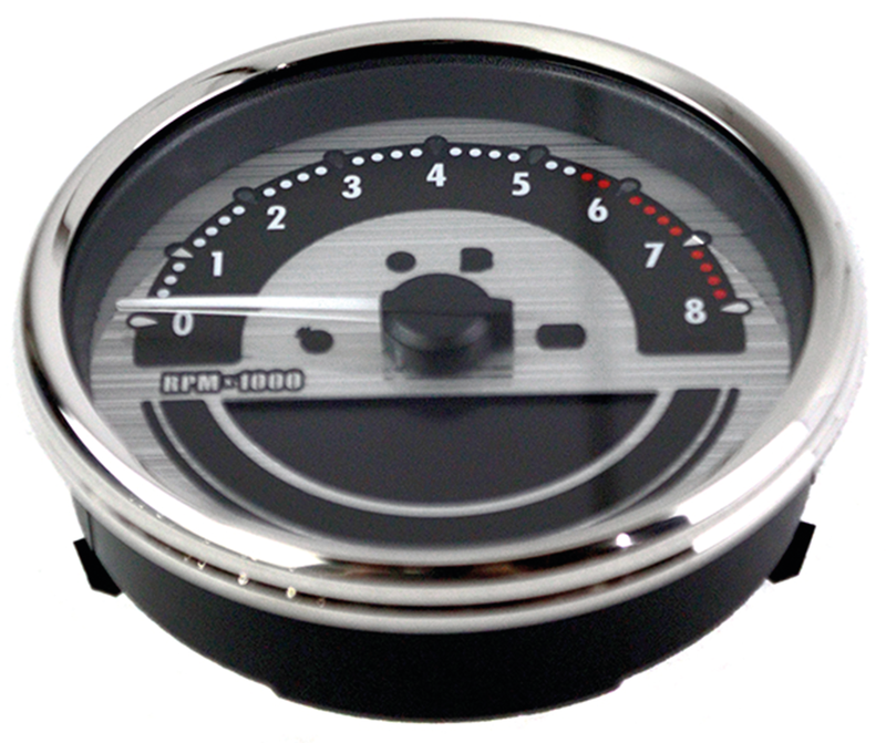 V-Twin 5" Speedo/Tachometer Silver KMH/MPH