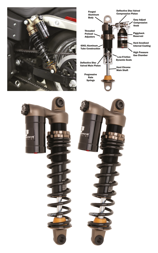 Progressive Suspension PS 970 black shocks 12" XL04-22