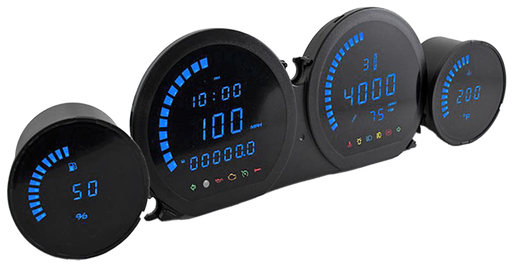 Koso HD-06 Gauge Kit Blue FLH/T14-20