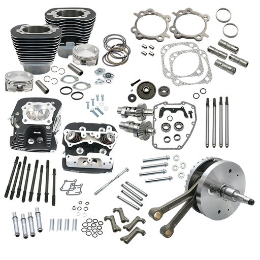 S&S Cycle S&S 124HSU kit TC88B01-06 w/heads black