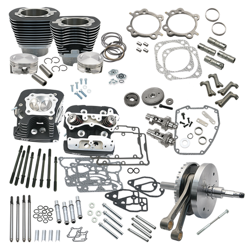 S&S Cycle S&S 124HSU kit TC96B07-13 w/heads black