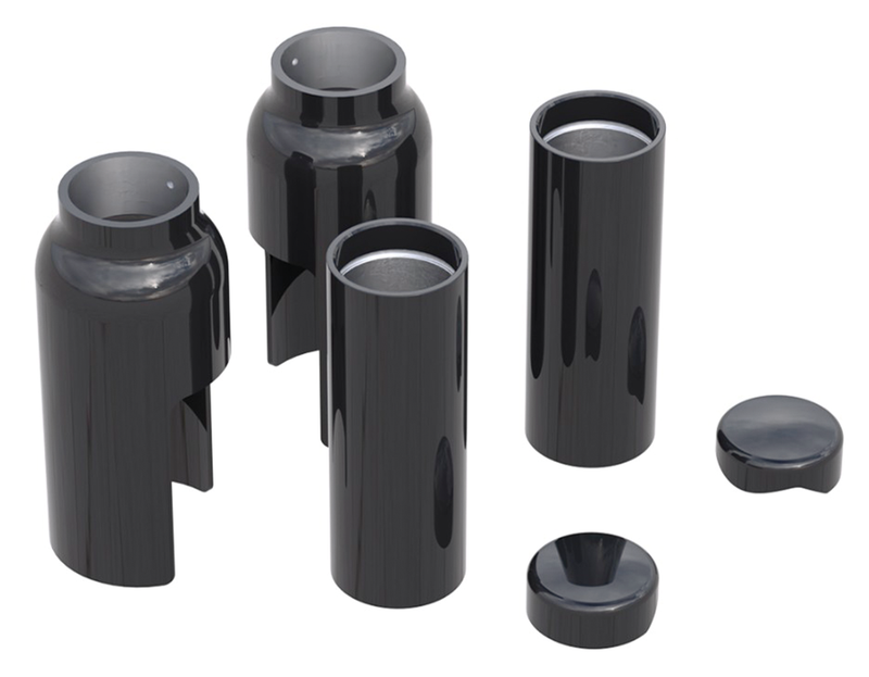 Rick's Motorcycles Fork Cover Kit 6PC Black FXBR18-Up