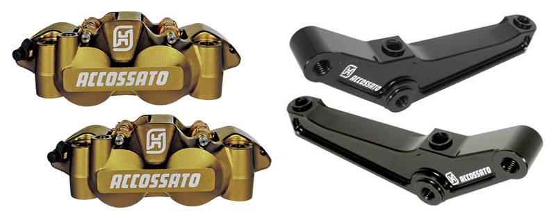 Accossato Radial Calipers 108mm Gold Ano FR Kit
