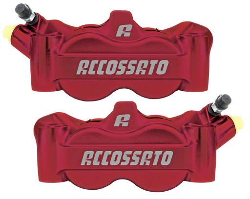 Accossato Radial Calipers 100mm Red Ano Set