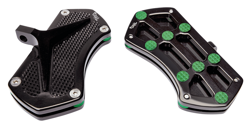 Vity's Design Diamond Pssngr Flrbrd Blk W/ Gems Green
