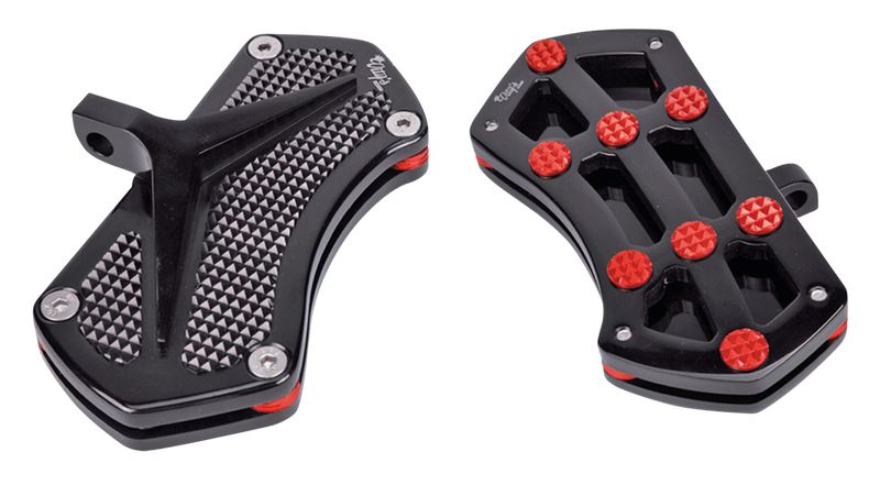 Vity's Design Diamond Pssngr Flrbrd Blk W/ Gems Red