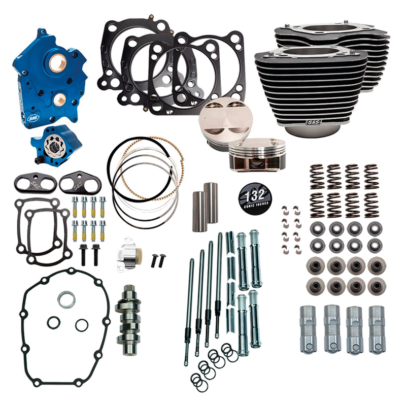 S&S Cycle ME17-up Oil 132CI Ch Tubes 550C w/ Highl