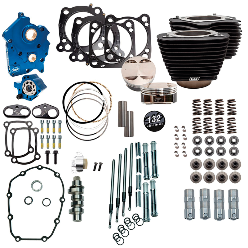 S&S Cycle ME17-up Oil 132CI Ch Tubes 550C All blk