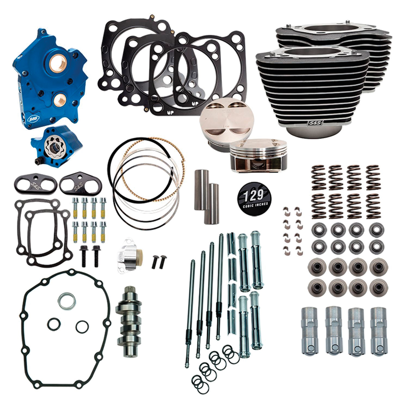 S&S Cycle ME17-up Oil 129CI Ch Tubes 550C w/ Highl