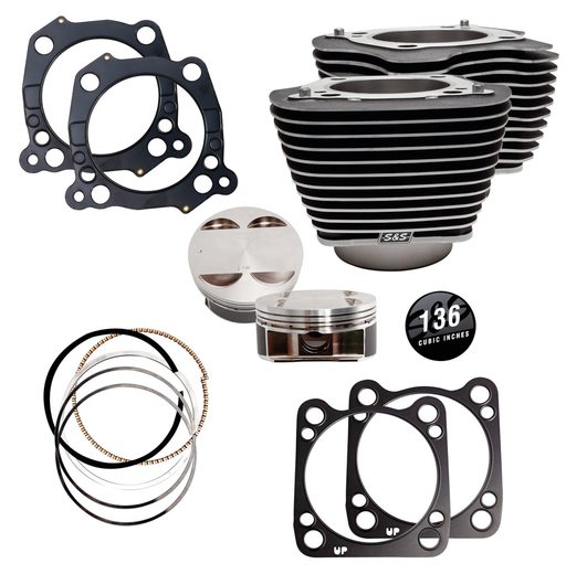 S&S Cycle S&S 136CI cylinder kit ME17-UP Blk/highl