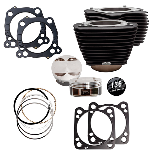 S&S Cycle S&S 136CI cylinder kit ME17-UP All Black