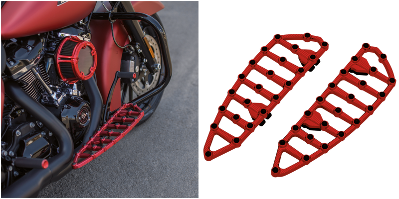 Arlen Ness Ness MX Billet Floorboards - Red