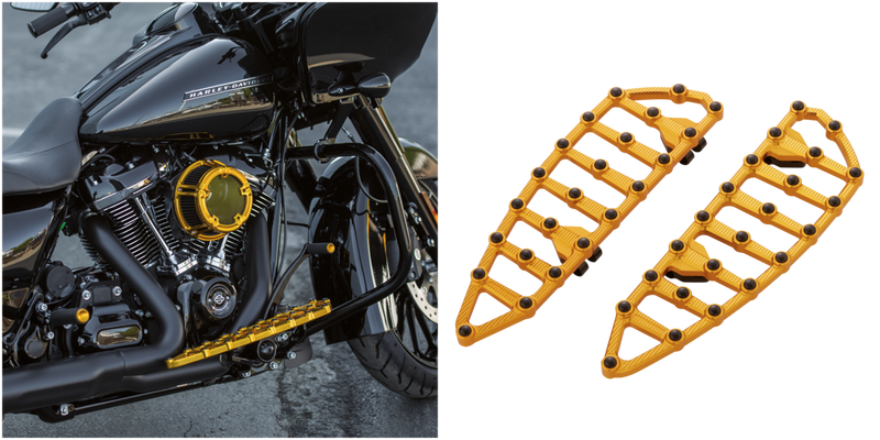 Arlen Ness Ness MX Billet Floorboards - Gold