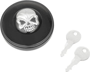 Drag Specialties Gas Cap Screw-In Locking Skull Vented Black - Part #07030690 - Hogparts UK