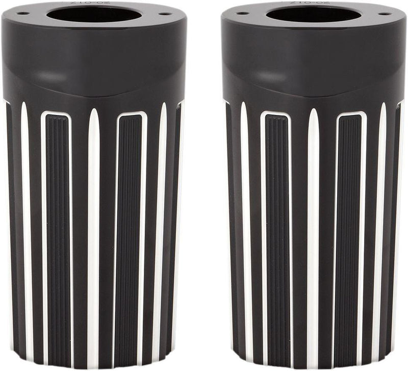 Arlen Ness Aluminum Fork Boot Covers - Pair, 10 Gauge, Standard - Anodized / Black / Silver for Harley-Davidson Touring & Trike 1986-2013