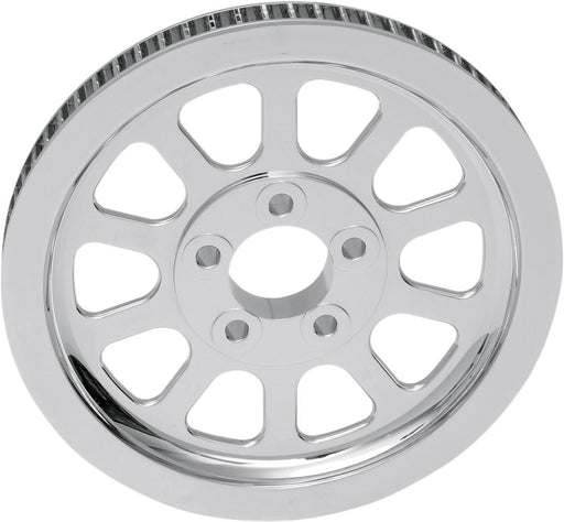 Drag Specialties Rear Belt Pulley 10-Spoke Chrome 66T - Part #12010541 - Hogparts UK