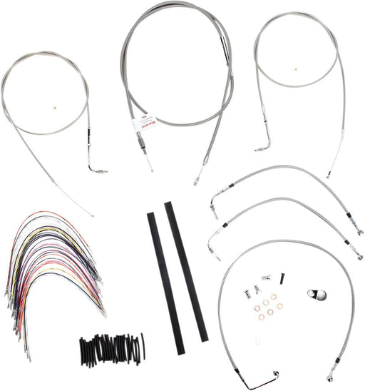 BURLY BRAND CABLE KIT 16" BRAIDED STAINLESS STEEL HANDLEBAR W/O ABS - 06100729 - Hogparts UK