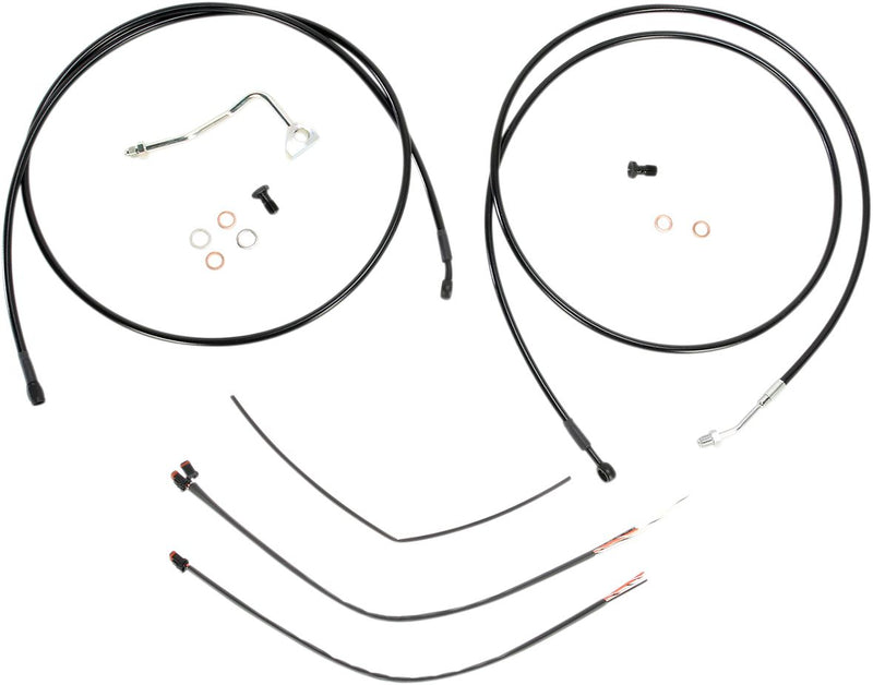 Burly Brand Complete Black Vinyl Handlebar Cable/line Kit for Ape Hangers - Alternate Length /  Braided, Each, Brake Line /  Clutch Line /  Throttle for Harley-Davidson Touring 201