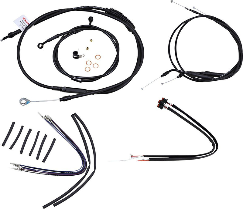 BURLY BRAND CABLE KIT 12" BLACK VINYL STAINLESS STEEL HANDLEBAR W/O ABS - 06101656 - Hogparts UK