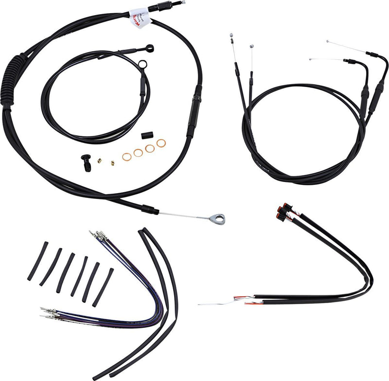 BURLY BRAND CABLE KIT 14" BLACK VINYL STAINLESS STEEL HANDLEBAR W/ABS - 06101662 - Hogparts UK