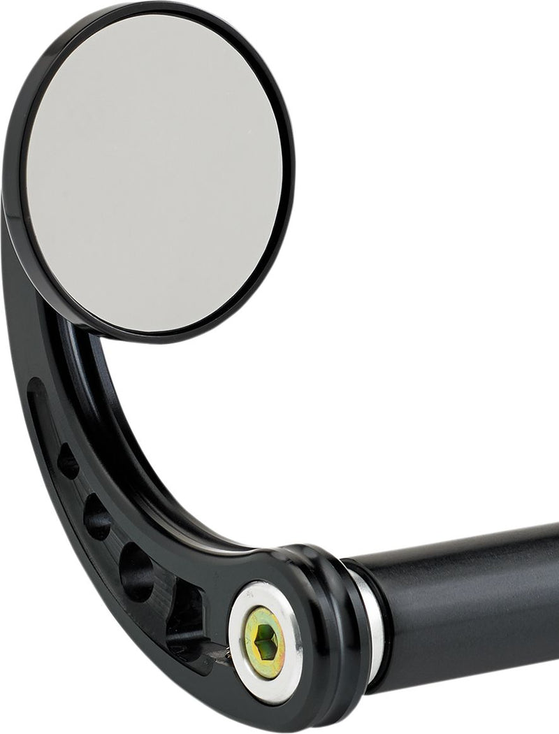 Joker Machine Mirror Round BAR END 2,25" W/ Stem-c Black