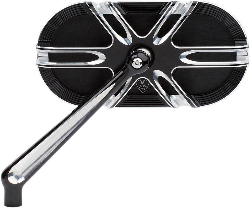 Arlen Ness Caged Series Mirror - Each, Aluminum, Side View - Anodized / Black / Machined