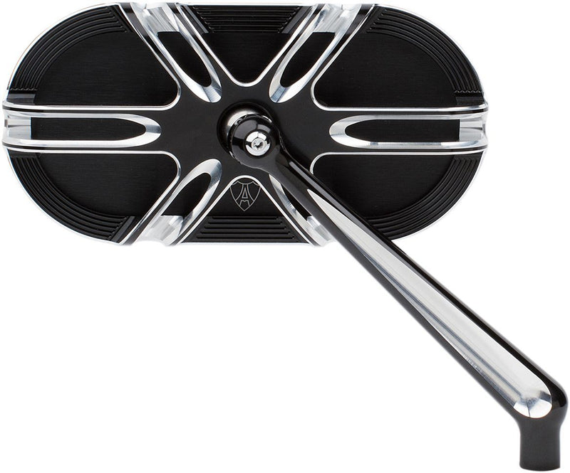 Arlen Ness Caged Series Mirror - Aluminum, Each, Side View - Anodized / Black / Machined