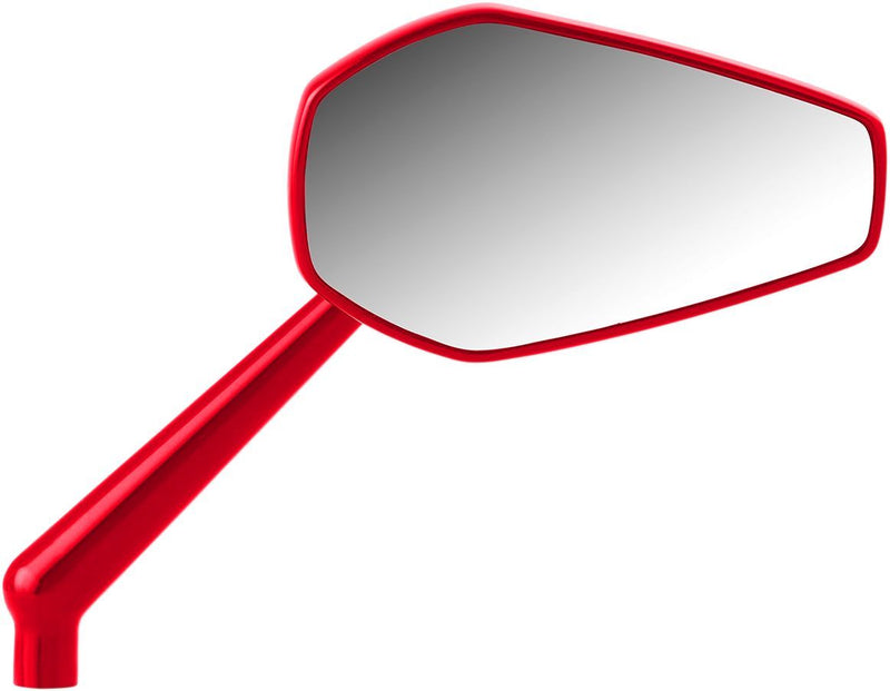Arlen Ness Mini Stocker Forged Mirror - Each, Aluminum, Side View - Anodized / Red