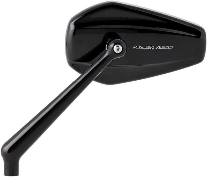 Arlen Ness Mini Stocker Forged Mirror - Each, Aluminum, Side View - Anodized / Black